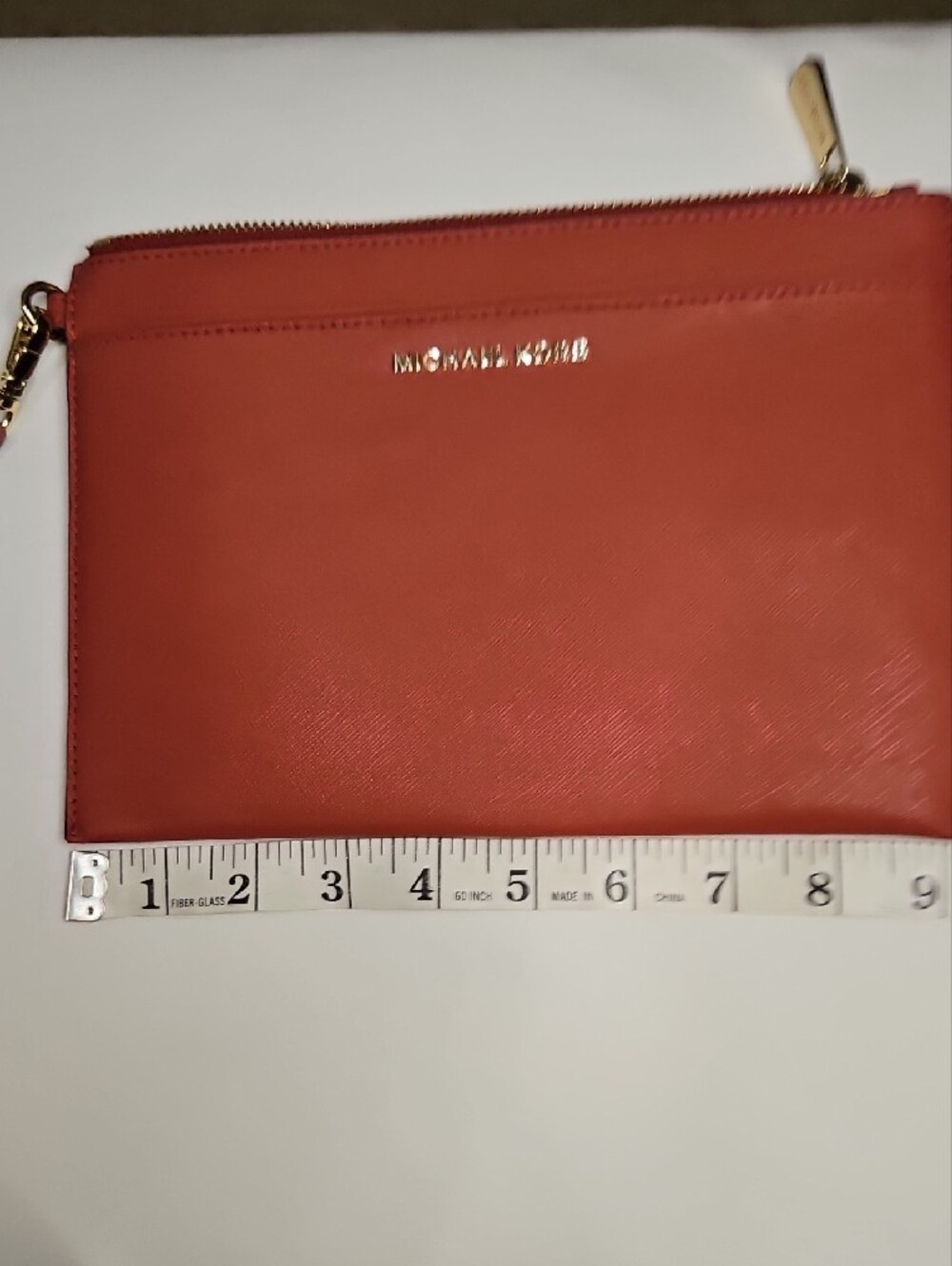 Michael Kors Saffiano 9x6in. Leather Wristlet- Burnt Orange EUC - Picture 11 of 13